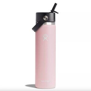 Hydro Flask Wide Mouth Flex Straw Bottle 24 oz in Trillium Pink